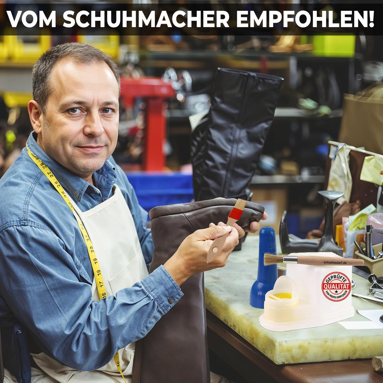 Klebstoff Sparbehälter mit 2xPinsel – luftdichter Leimspender für Schuhkleber, Holzleim, Kontaktkleber & Bastelkleber – robuster Leimbehälter für Werkstatt, Handwerk, Modellbau & Reparatur (0,4 Liter) 9