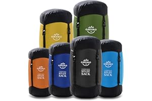 OMVMO Compression Sack, 12L/19L/32L/46L/53L Water-Resistant Sleeping Bag Stuff Sack,Anti-Tear Ultra Light 400T 20D Nylon Storage Bag,Space Saving Gear for Camping Hiking Travel 1Pcs