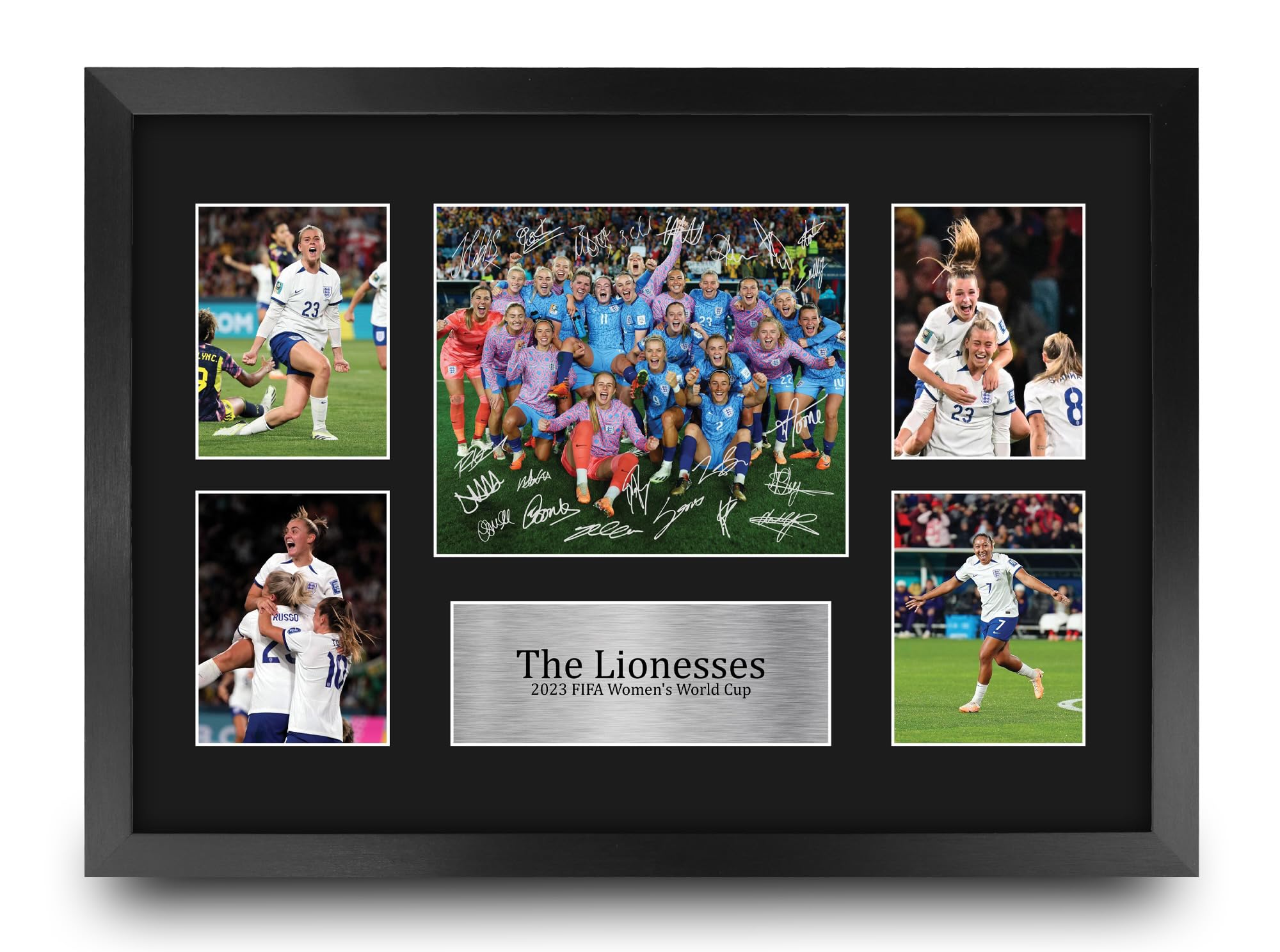 HWC Trading England Lionesses Womens World Cup 2023 Printed Memorabilia Signed Autograph Photograph Display for Womens Football Fans and Supporters - A3 Framed — image 1