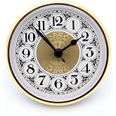 ASHMAV 3 1/2" Quartz Clock Insert Fit Up Movement 90 mm Fancy White Dial