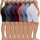 TNNZEET 7 Pack Biker Shorts for Women - 5''/8''/3'' High Waisted Workout Tummy Control Spandex Gym Shorts for Yoga Athletic