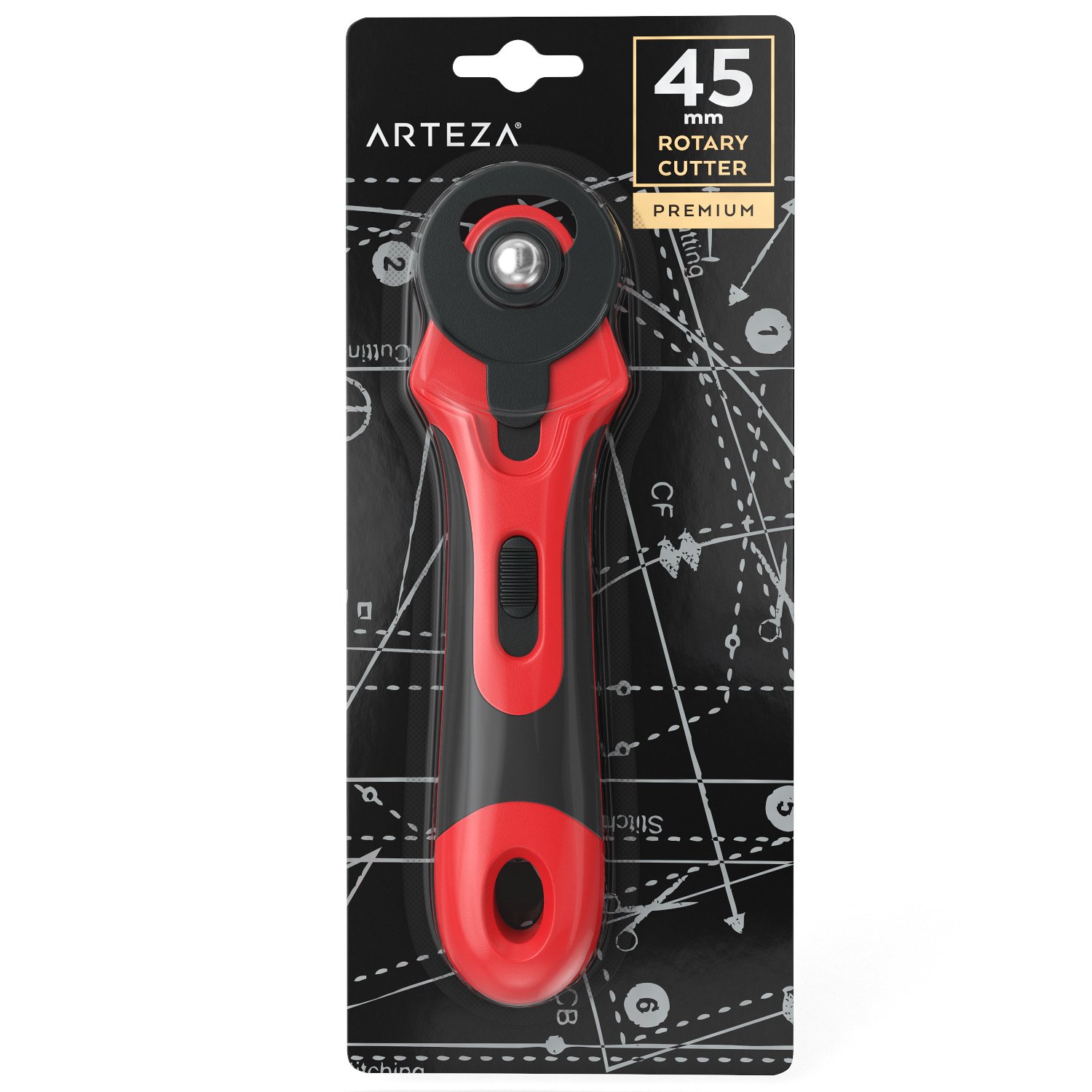 ARTEZA Rotary Cutter Quilting Kit, Set Of 4 (6.5X24 Ruler, 18X24 Mat