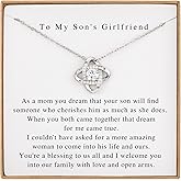 Famdecor To My Son's Girlfriend Gifts from Mom Sterling Silver Knot Necklace for Sons Girlfriend Valentines Day Gifts