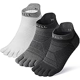 VWELL Toe Socks for Men/Women, COOLMAX Five Finger Socks, High Performance Athletic Toe Socks No Show (3Pairs)