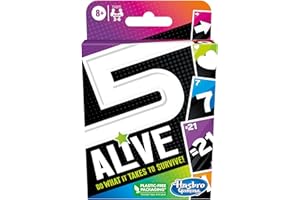 Hasbro Gaming 5 Alive Card Game, Fast-Paced Game for Kids and Families, Easy to Learn, 2 to 6 Players, Fun Summer Activities, Vacation Travel Essentials, Ages 8+