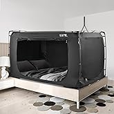 Twin Bed Tent Canopy for Kids Adults, Indoor Privacy Blackout Sleep Tent | Twin Bed Tent with Three Doors, Breathable Blackout Indoor Privacy Canopy Safety Sleep Tent for Kid