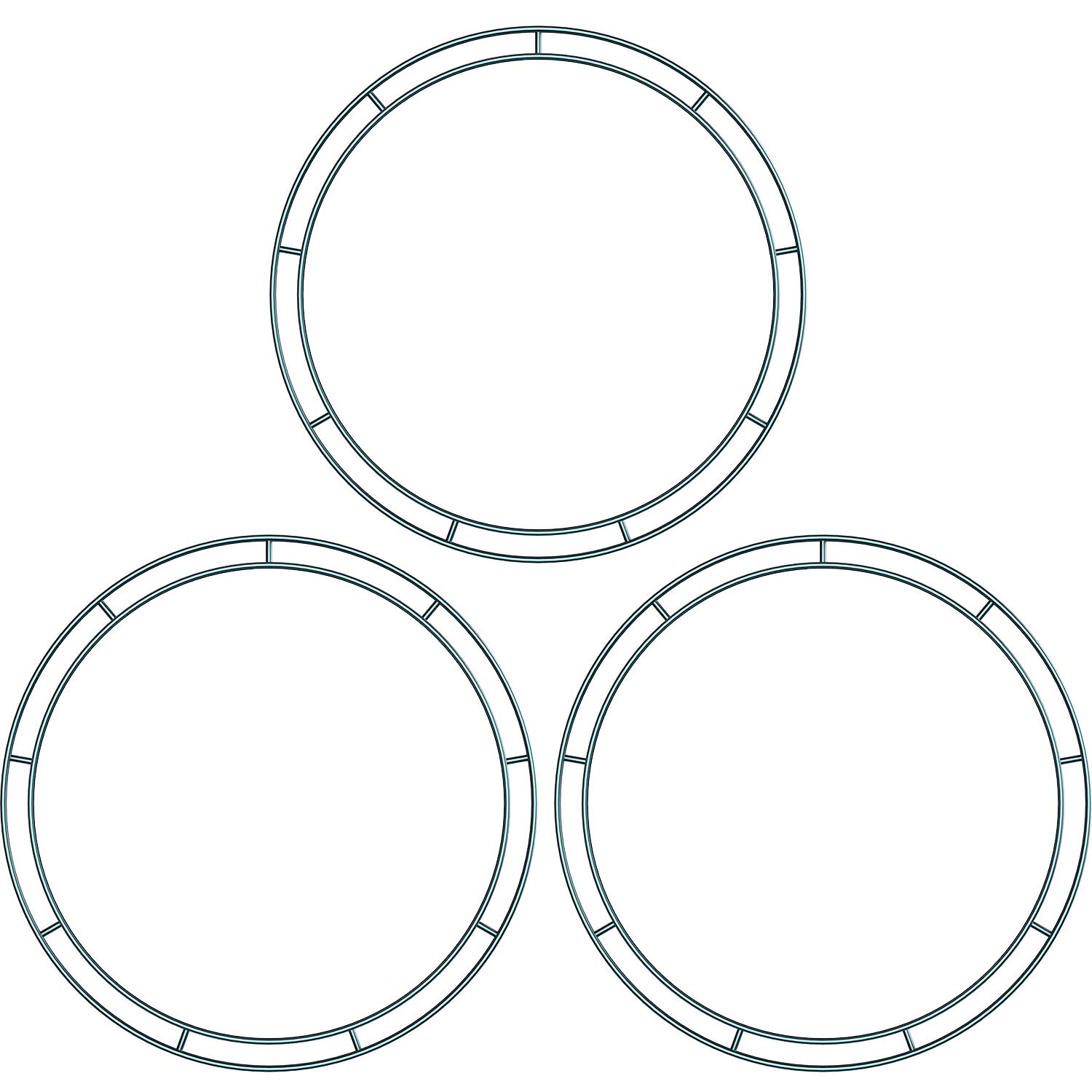 Sumind Flat Wire Rings Wire Wreath Frame Wire Wreath Making Rings for New Year Valentines Decoration (3, 12 Inches)