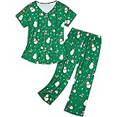 American Trends Womens Pajama Sets Cotton Blend Short Sleeve Sleepwear Soft Capri Pjs for Lounging Two Piece Set S-3XL