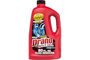 Drano Max Gel Drain Clog Remover and Cleaner for Shower or Sink Drains, Unclogs and Removes Hair, Soap Scum and Blockages, 80 Oz