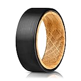 Gentlemen's Bands Men's Tungsten Wedding Band - Black Collection | Premium Tungsten Wedding Ring for Men 8mm | Includes Silicone Band, Leather Pouch & Luxury Walnut Box