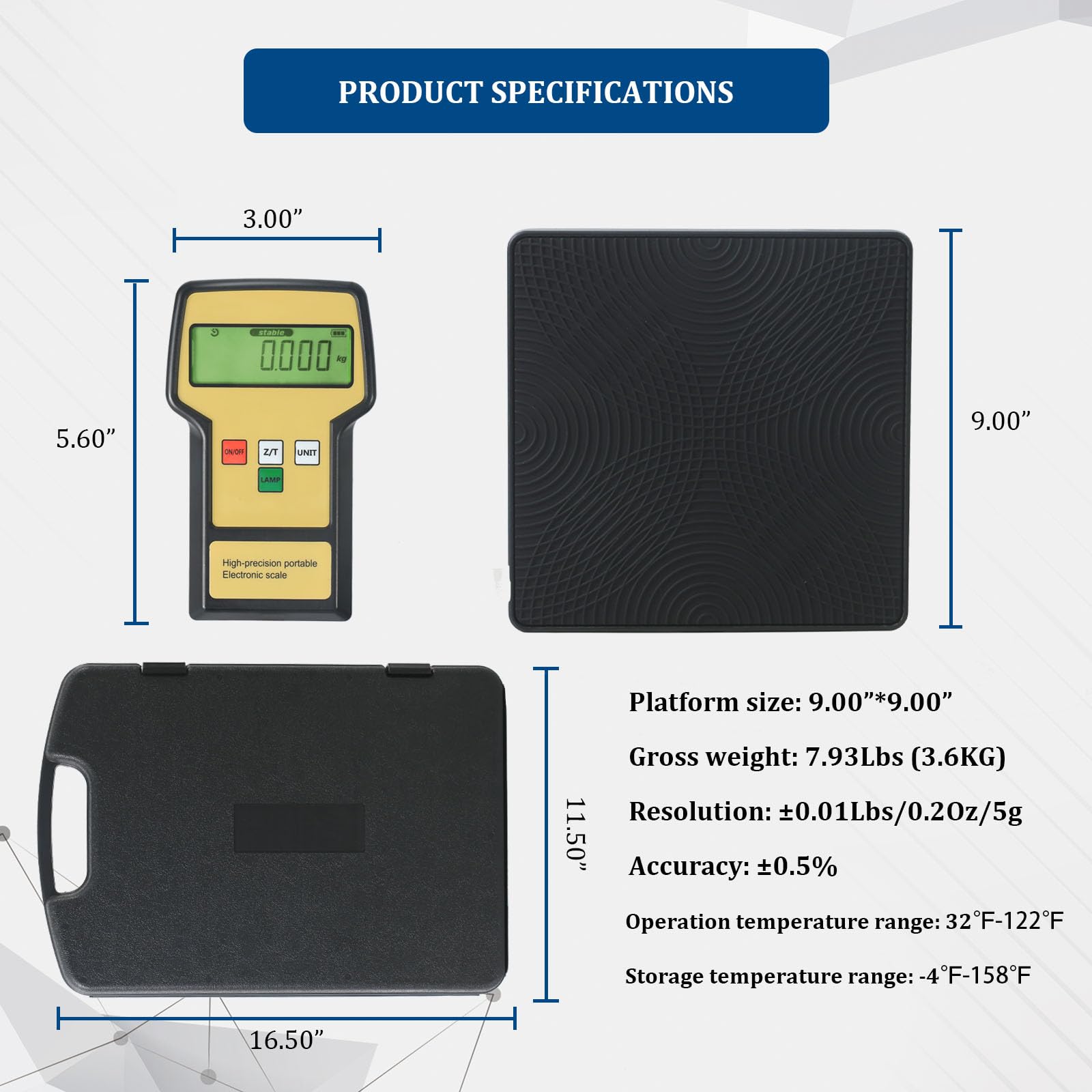 Set De 5 Básculas Digitales De Carga Refrigerante Electrónica Segawe Con Estuche Para HVAC, Con - Foto 3