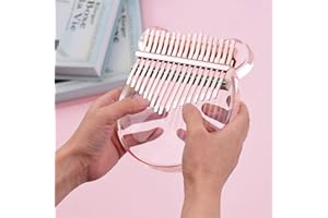 FLSEPAMB Kalimba Clear Kalimba Thumb Piano Crystal 17 Key Portable Mbira Finger Piano Best Gift for Kids, Birthday, Christmas, Beginner, Professional, Party (Bear-shaped Crystal)