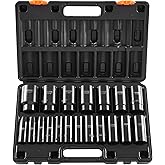 VEVOR Impact Socket Set 1/2 Inches 19 Piece, Deep Socket, 6-Point Sockets, Rugged Construction, Cr-V, 1/2 Inches Drive Socket Set Impact 3/8 inch - 1-1/2 inch, with a Storage Cage