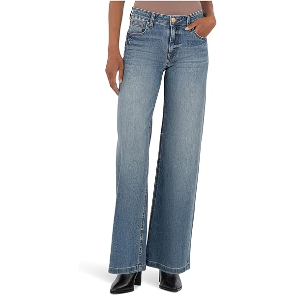 KUT from the Kloth Women's Jean High-Rise Wide Leg Clean Hem in