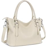 HESHE Leather Purses and Handbag for Women Shoulder Bag Tote Top Handle Bag | Genuine Designer Large Capcity Hobo Crossbody Satchel Travel Work Ladies Zippered Ladies Daily Bag Adjustable Long Strap