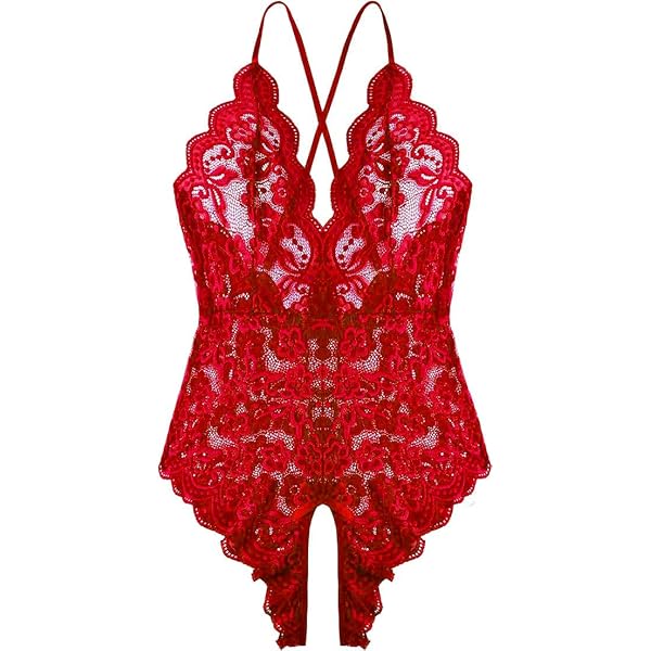 Amazon.com: Climsphere Women Deep V Floral Lace Criss Cross