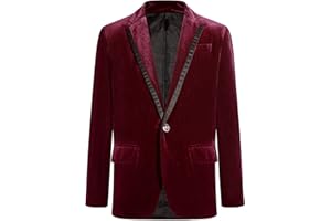 Miutii Kids Boys Velvet Gentleman Blazer Formal Suit Jacket Notch Lapel One Button Vintage Slim Fit Tuxedo Outwear