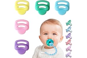 QUNLAND 5 Pack Silicone Pacifier Clip Adapter Ring for Philips Avent Soothie, Food-Grade Silicone Binky Clips Holder Adapter Rings Competible with Avent Soothie, BPA-Free Soft Flexible Safe Durable