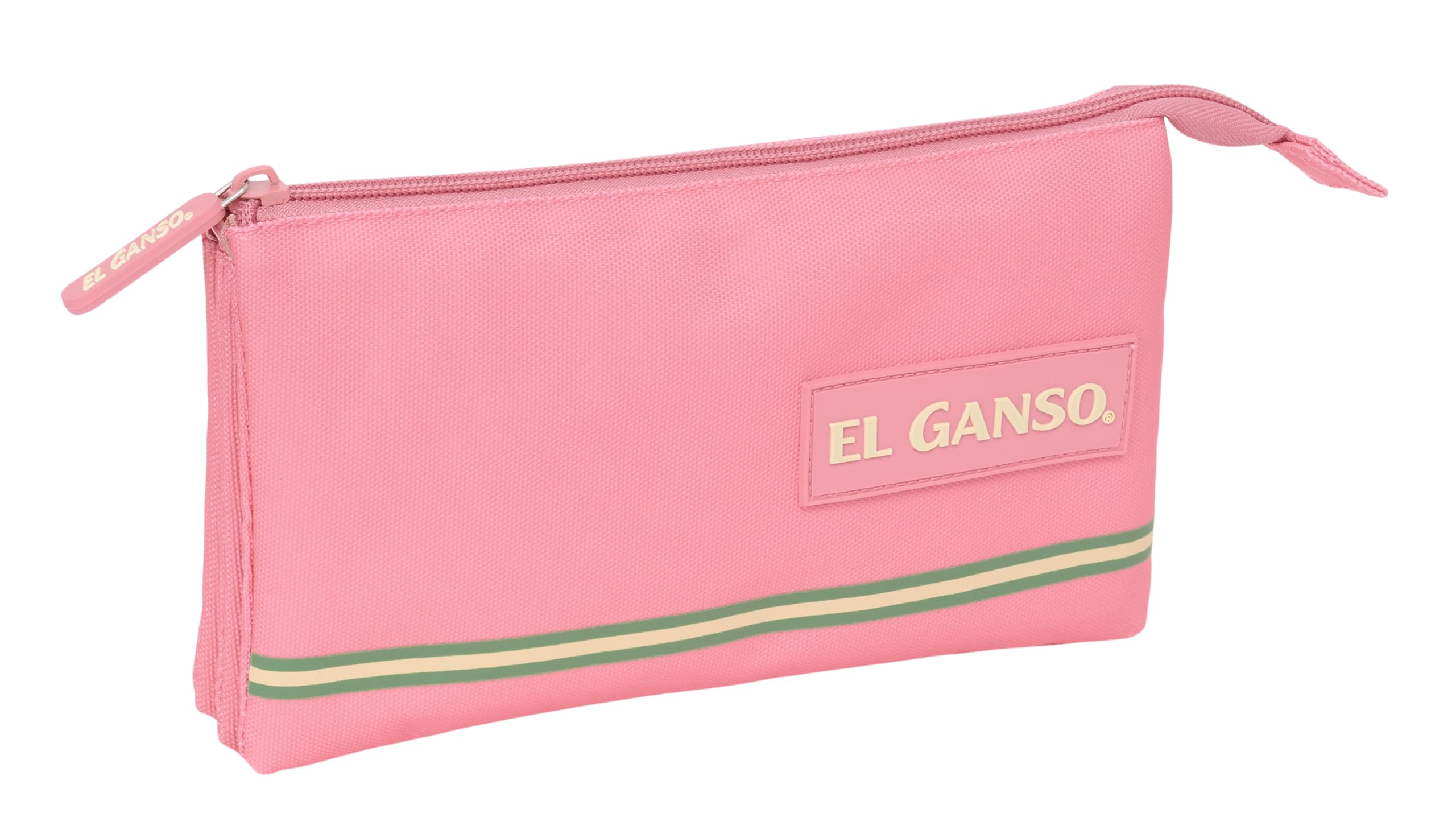 Safta EL Goose Basics - Triple Pencil Case, Children's Pencil Case, Ideal for School Age Children, Comfortable and Versatile, Quality and Resistance, 22 x 3 x 12 cm, Marsala Colour, Marsala, Estándar,
