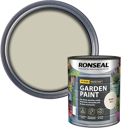 Ronseal GPWA750 Garden Paint White Ash 750ml High Solid Resists Cracking