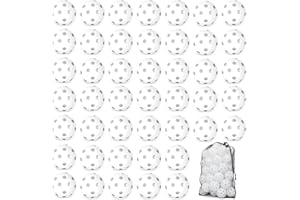 Coopay 12/50/100 Pack Baseball Practice Balls Plastic Training Balls Lightweight Hollow Softballs with a Drawstring Bag for Hitting, Baseball Training Indoor Outdoor Use