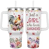 Chicken Gift for Chicken Lover,40oz Chicken Tumbler with Handle Insulated Stainless Steel Travel Mug (Chicken)
