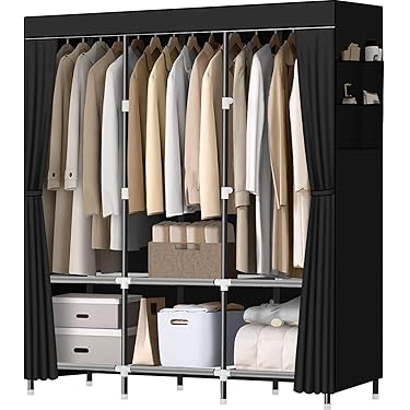 silver dress sandals Cyclysio Dresser with Clothes Rack, 5 Drawers Dresser with Charging St –  WoodArtSupply main image 1