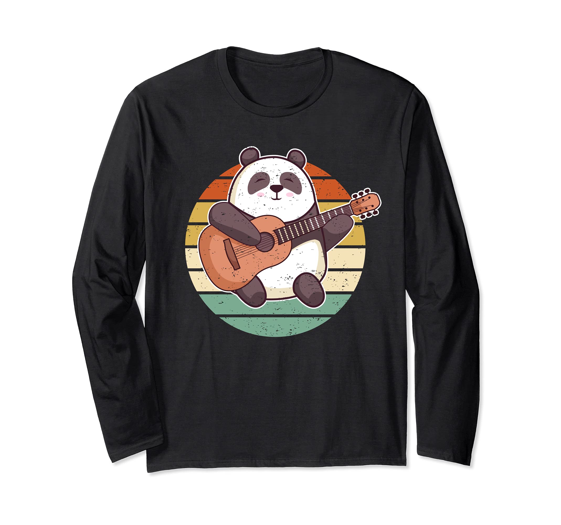 Panda Guitar Player Guitarist Bear Long Sleeve T-Shirt