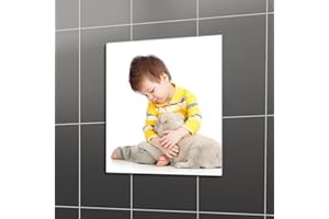 NKJVE Unbreakable Mirror Tiles Self Adhesive，1Pcs 12”x12” Toddler Mirror for Classroom Decor,Peel and Stick On Small Mirrors for Wall Decor, Shatterproof Plastic Mirrors Stickers for Kids Decorative