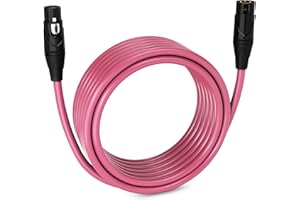 LyxPro 25 Feet XLR Microphone Cable Balanced Male to Female 3 Pin Mic Cord for Powered Speakers Audio Interface Professional Pro Audio Performance and Recording Devices - Pink