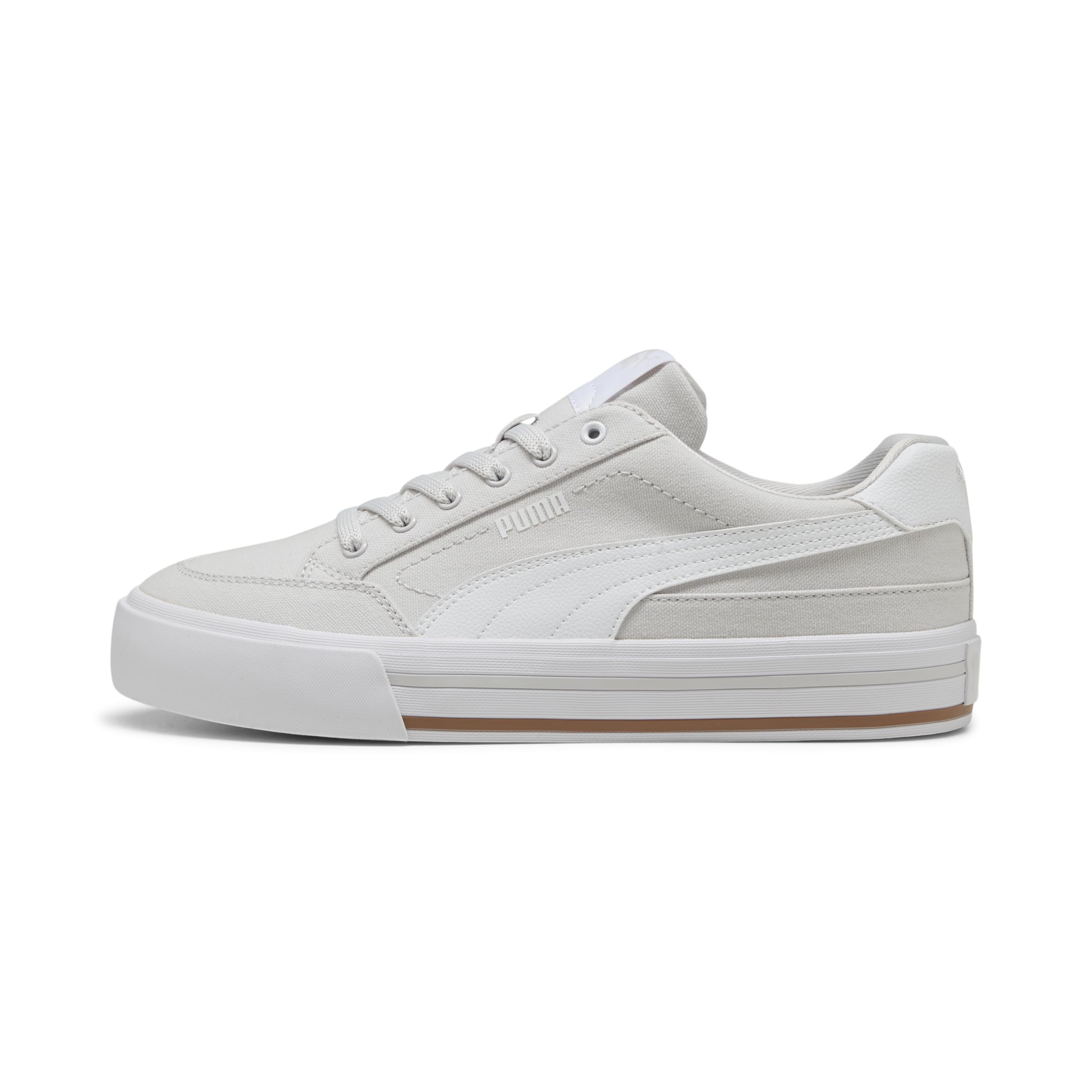 View 1 of **NEED CLEANING**Puma Men's Court Classic Vulc Sneaker, Feather Gray-Puma White, 11