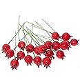 NUOMI Mini Pomegranate Artificial Fruits for Decoration Lifelike Decor 40 Pcs, Christmas Ornaments, Crafts