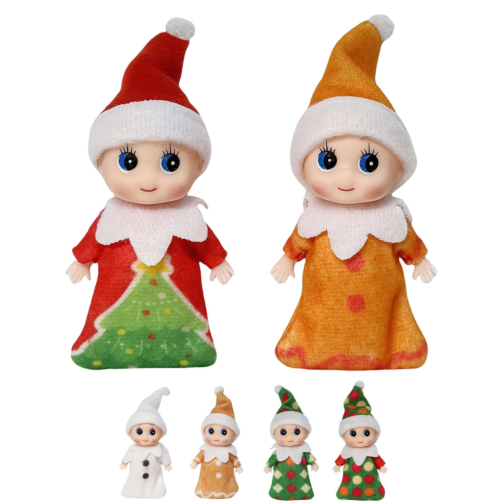 Mini Elf Baby Doll for Christmas Decor,Tiny Elf Doll Christmas Baby Elf Doll for Kids,Baby Elves Dolls Novelty Toy Xmas Tradition Accessories Shelf Doll for Xmas Gift Advent Calendar Stocking Stuffers