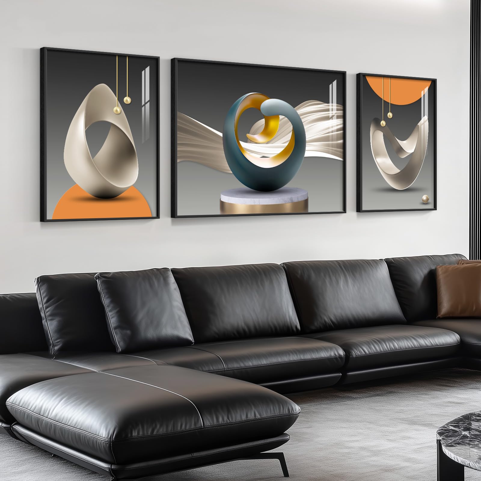 Extra Large Framed Modern Luxury Large Wall Art for Living Room, Set of ...