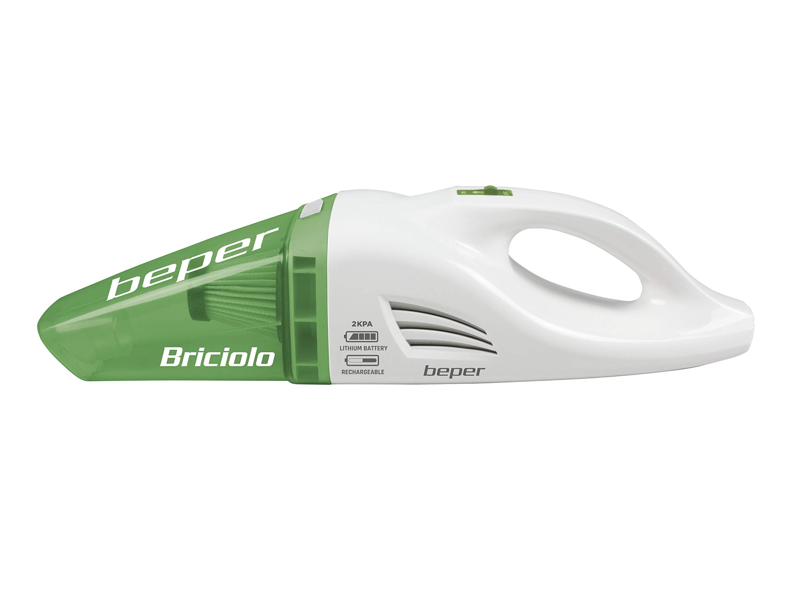 BEPER-50401GN-Aspirador-de-Mano-50401-Color-60W-Aspira-Liquido-y-Solido-75-W-04-litros-Metal-BlancoVerde