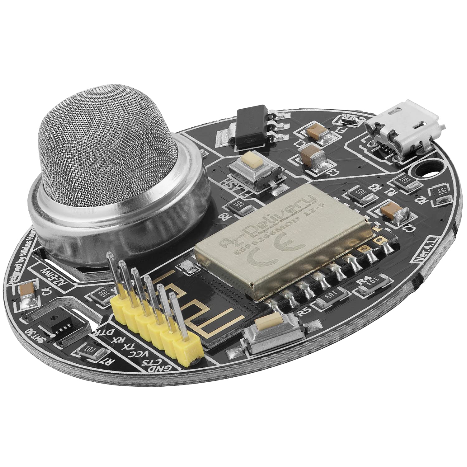 AZDelivery AZ-Envy ESP8266-12F WLAN WiFi Environmental Development Board - Humidity Air Quality Gas Sensor compatible with Arduino Including E-Book!