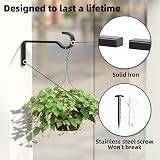 saffruff 14.5 cm Hanging Basket Brackets 2 Pack Black Wall Hooks Garden view 4