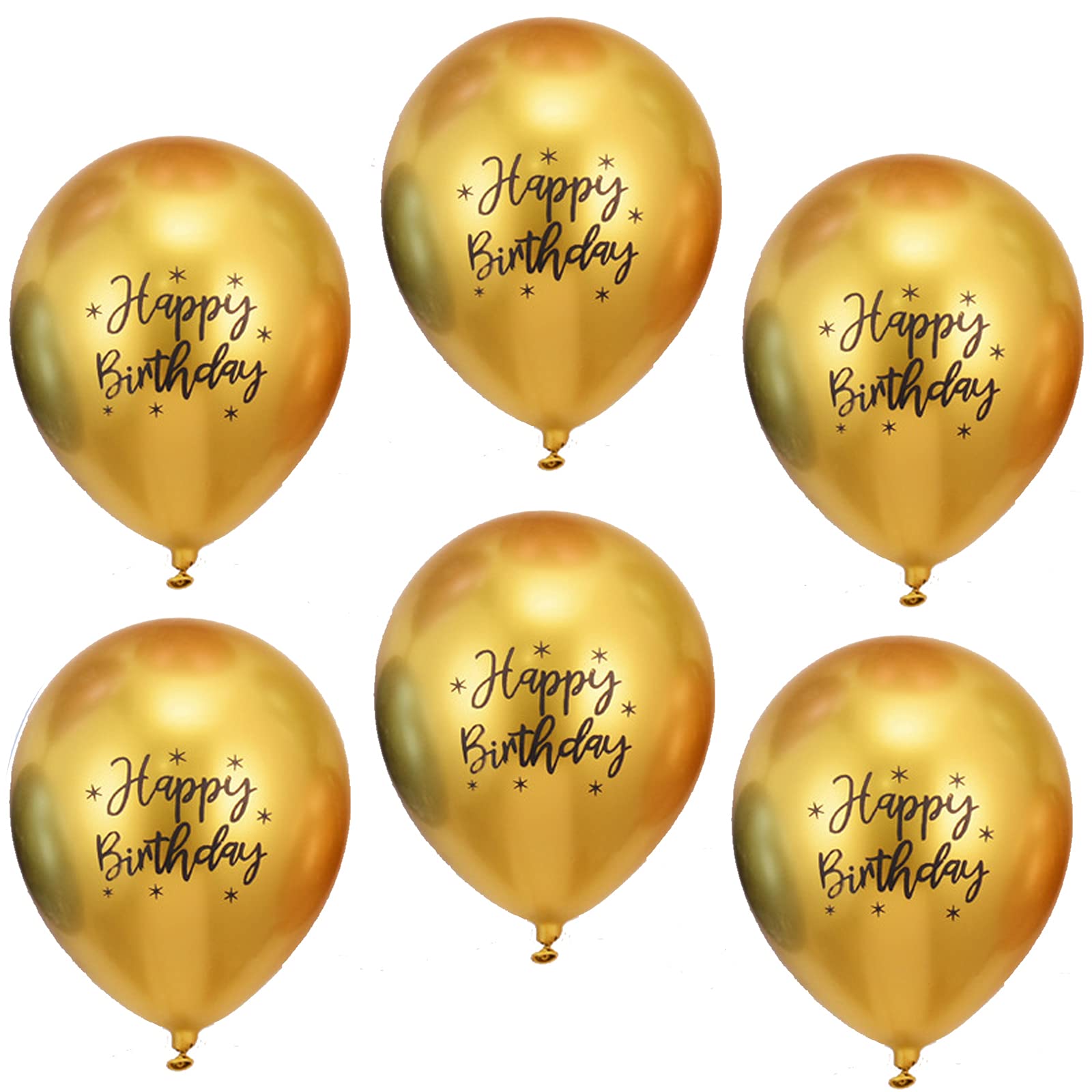 Happy Birthday Metallic Balloons, 20 PCS 12 Inch Shiny Metallic Latex Balloons… (GD-20PCS)