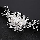 Handmade Silver Bridal Hair Comb Clip Flower Bride Wedding Bridesmaids Hair Vine Crystal Hair Accessories for Brides Headpieces