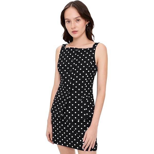 WAYF Women's Mini Slip Dress, Black Polka-Dot, S at Amazon Women's Clothing store WAYF Women's Mini Slip Dress, Black Polka-Dot, S at Amazon Women's Clothing store