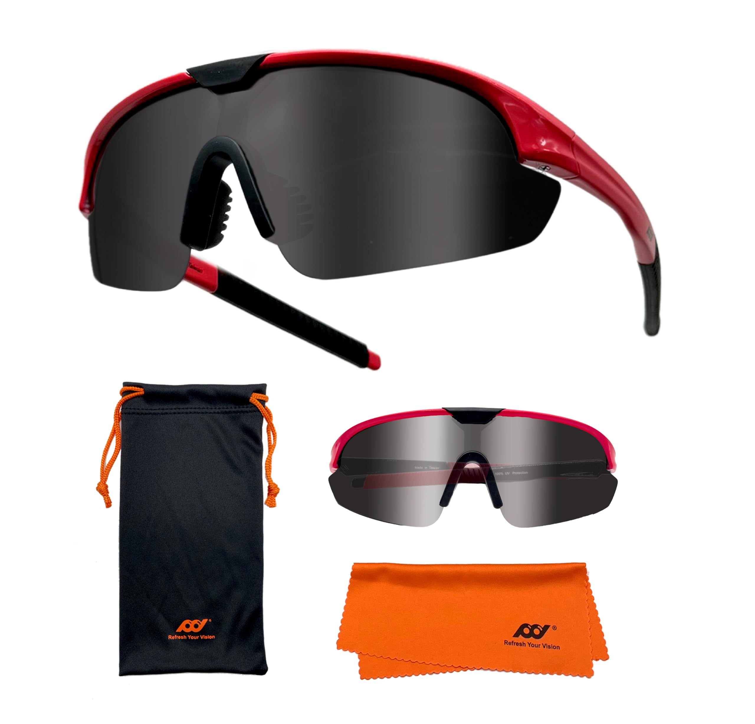 XII WY Children's Sunglasses Youth Baseball Sunglasses Lightweight TR90 Frame UV400 Sports Cycling Sunglasses for Boys Girls, 9098R-PL-S