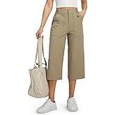 Libin Women's Capri Pants Lightweight Wide Leg Business Casual Pants Lounge Work Travel Hiking Walking with Pockets