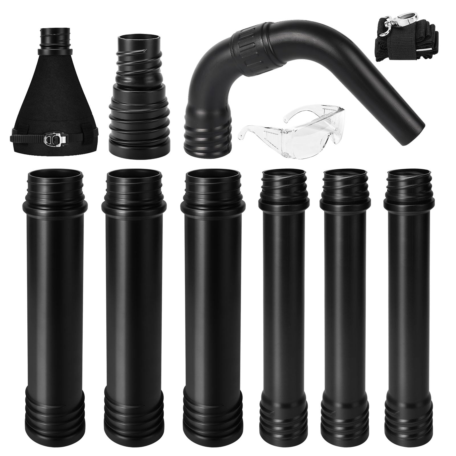 Photo 1 of Buzzlett Universal Gutter Cleaning Kit for Leaf Blowers, 9.3 Feet Long Gutter Cleaning Tools to Easily Clear Roof Leaves and Debris, Compatible with Most Brands of Blowers, Black