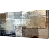 Baisuart Canvas Prints Abstract Wall Art Print Paintings Grey and Brown Stretched Canvas Wooden Framed for living Room Bedroo