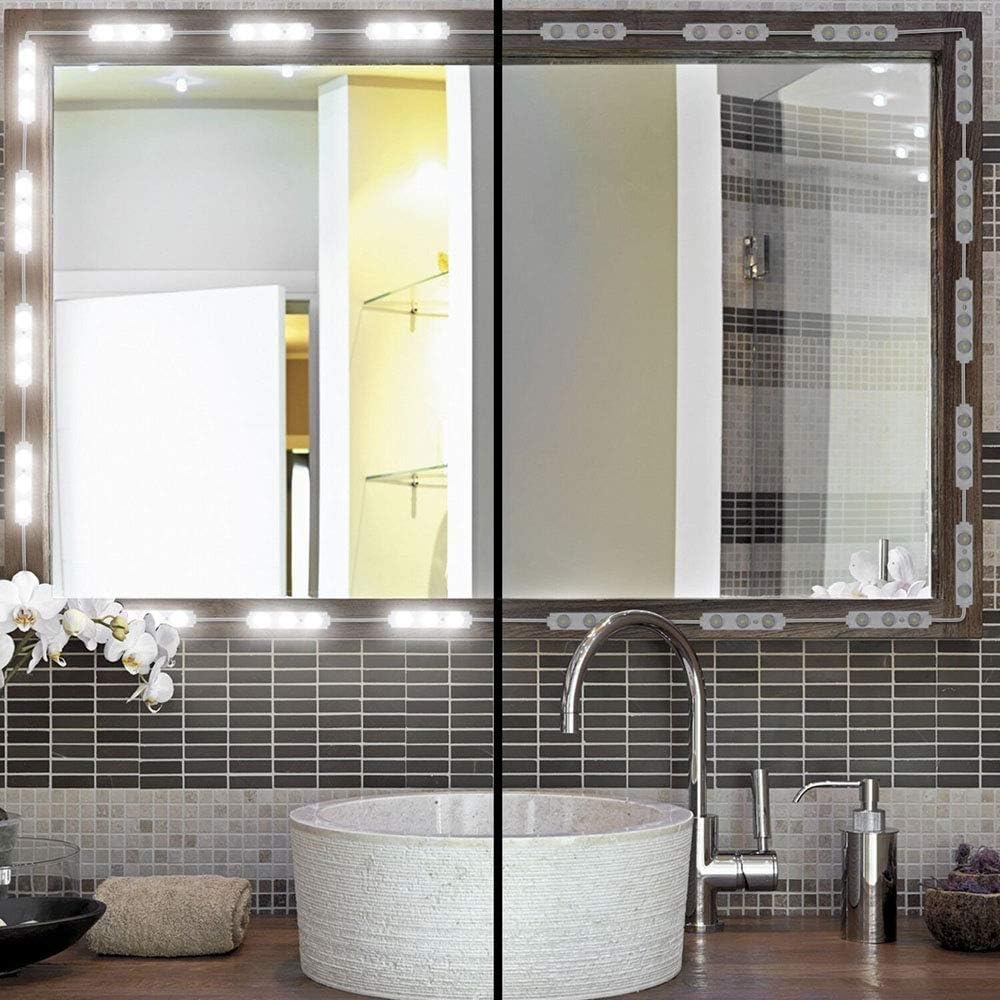 Led Vanity Mirror Lights, Hollywood Style Vanity Make Up Light, 10ft Ultra Bright White LED, Dimmable Touch Control Lights Strip, for Makeup Vanity Table & Bathroom Mirror, Mirror Not Included - - 