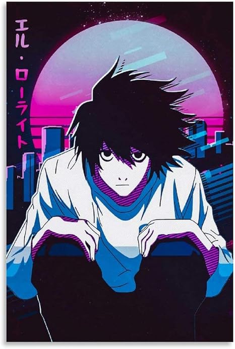 Amazon Com Sddz Vintage Anime Poster Death Note L Canvas Art Poster And Wall Art Picture Print Modern Family Bedroom Decor Posters x30inch 50x75cm Posters Prints