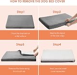 EHEYCIGA Orthopedic Dog Bed Large 89x58x9cm Grey with Removable Cover view 5