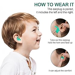 Kids Swimming Ear Plugs,3 Pairs Waterproof Reusable