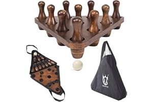 CROWN ME Shuffleboard Bowling Pin Set with Carry Bag