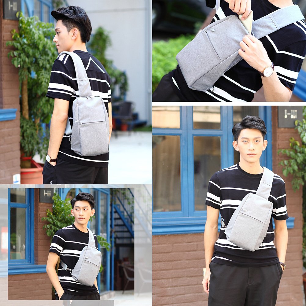Sling Backpack,Outdoor Crossbody Shoulder Bag Chest Pack Multipurpose Daypack(Grey)